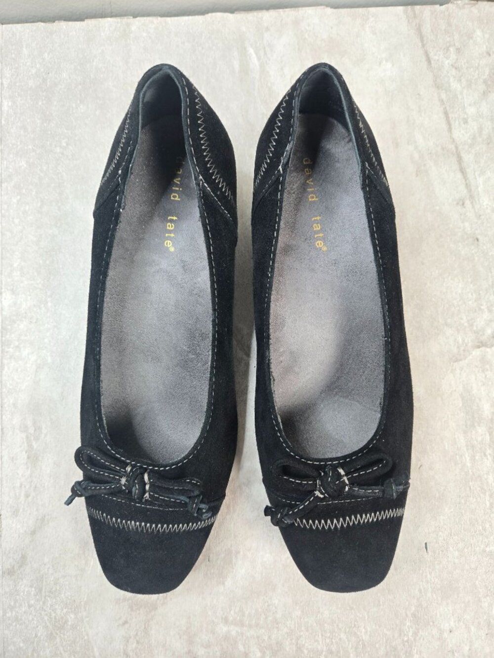 Arch Support Comfort Pumps 8.5 Wide Black Suede Block Heel Minimalist Dress Shoe - Picture 2 of 11